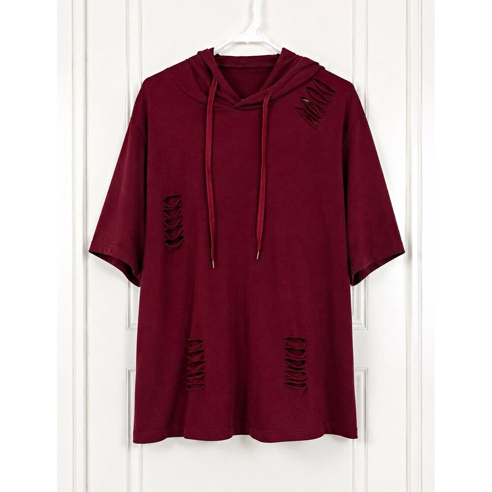 Women’s 2pc Hoodie & Jogger Pants Set Solid Burgundy Plus Size 5XL Drawstring